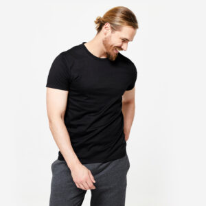 ID: 8927828 share Men Gym T-Shirt Stretchable, Crew Neck, Sportee 100 - Black